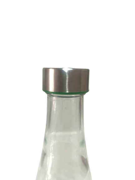 Flacon en verre transparent de 1 litre avec bouchon en métal