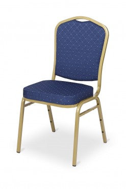 Chaise de banquet en tissu à carreaux bleu marine