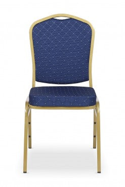 Chaise de banquet en tissu à carreaux bleu marine